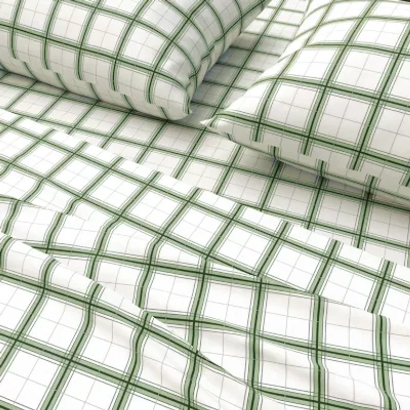 Linery 100% Turkish Cotton Plaid Flannel Sheet Set