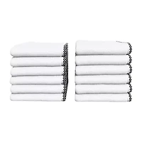 Linery Cotton And Decorative Bordered Washcloth 12-pc. Quick Dry Bath Towel Set