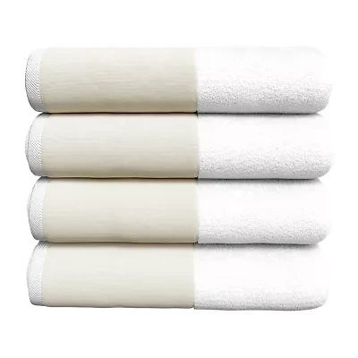 Linery Ultra-Soft Cotton And Linen-Like Bordered -pc. Quick Dry Bath Towel Set