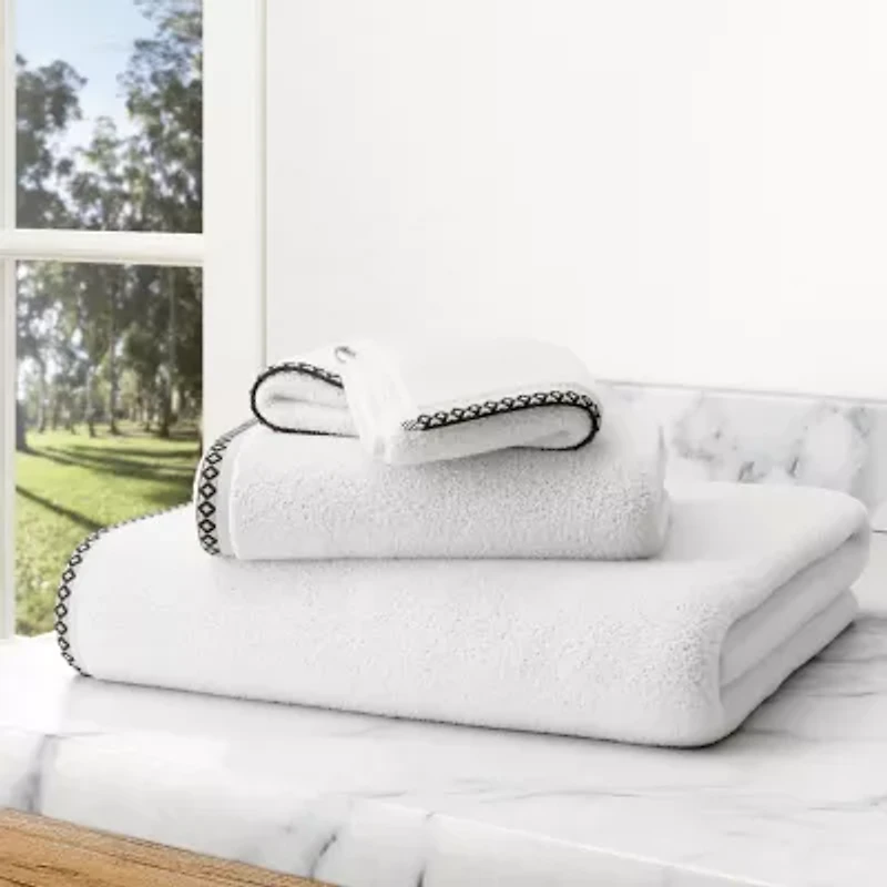 Linery Cotton And Decorative Bordered -pc. Quick Dry Bath Towel Set