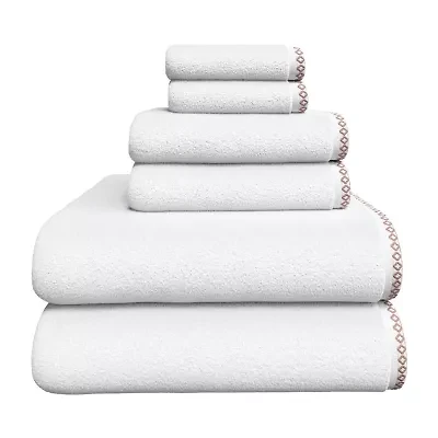Linery Cotton And Decorative Bordered 6-pc. Quick Dry Bath Towel Set