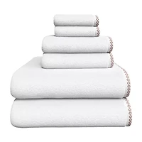 Linery Cotton And Decorative Bordered 6-pc. Quick Dry Bath Towel Set