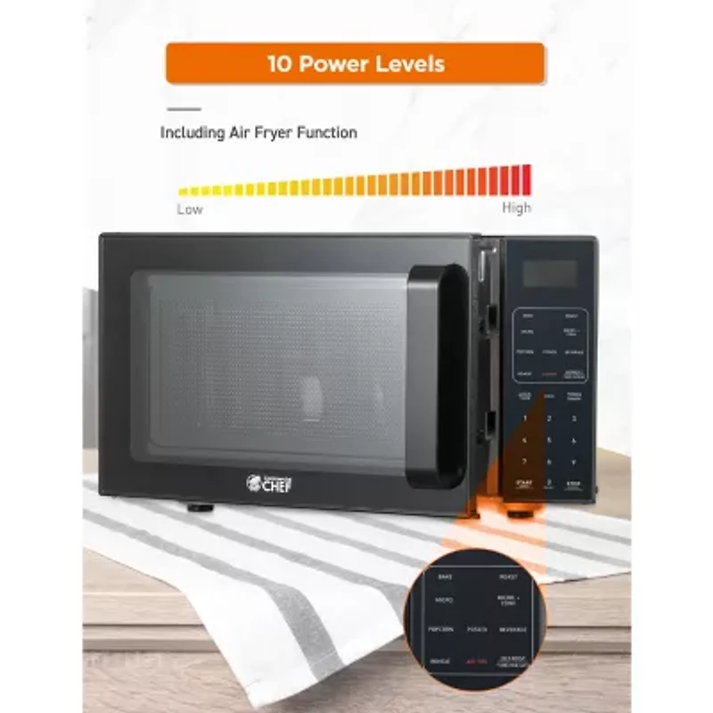 Commercial Chef 0.9 Cu. Ft. Combo Countertop Microwave And 0.9 Cu Ft Air Fryer