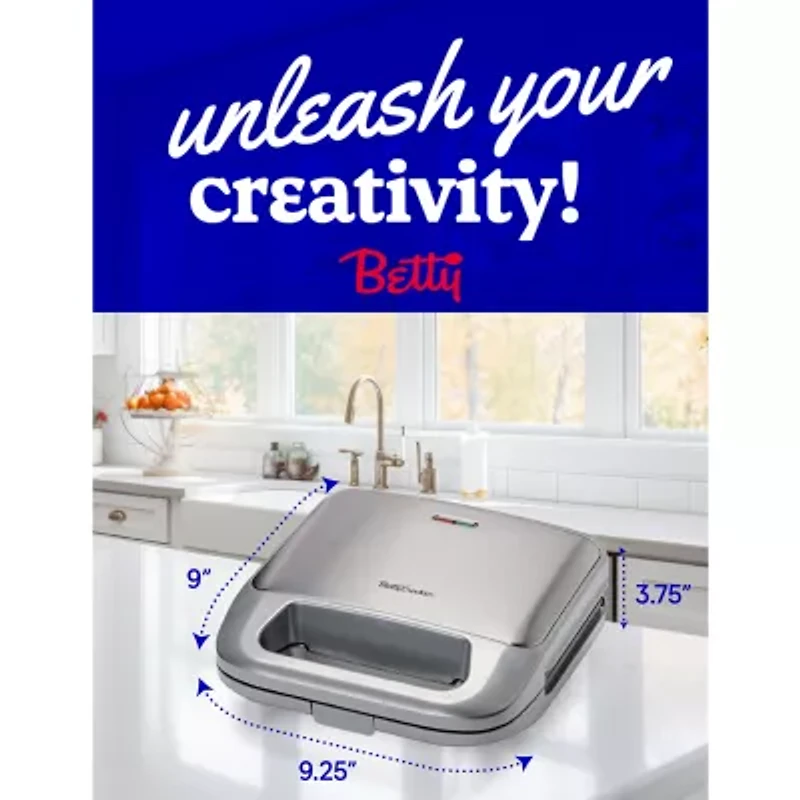 Betty Crocker 3-in-1 Indoor Grill + Sandwich and Waffle Maker