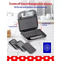 Betty Crocker 3-in-1 Indoor Grill + Sandwich and Waffle Maker