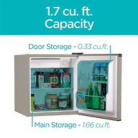 BLACK+DECKER 1.7-Cu. Ft. Compact Refrigerator - Stainless Steel