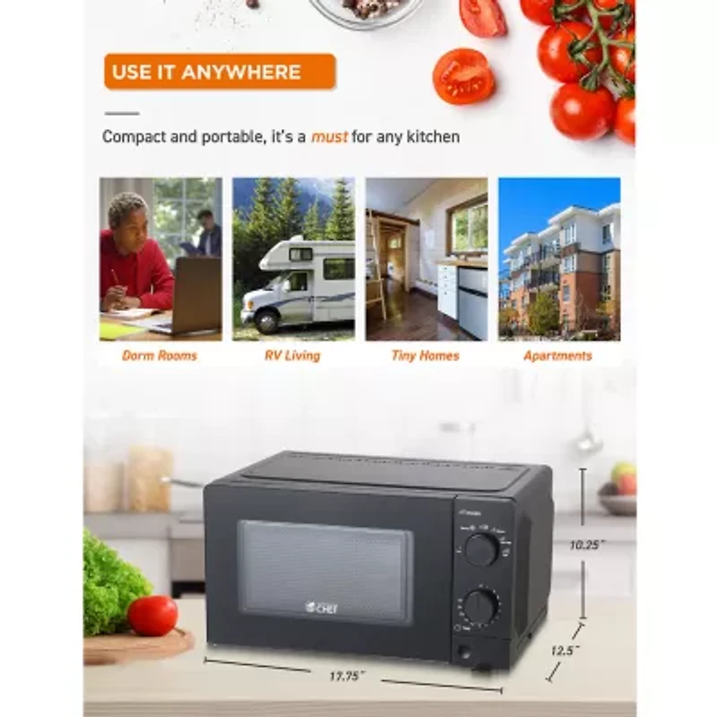 Commercial Chef 0.6-Cu. Ft. Countertop Microwave - Black