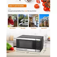 Commercial Chef 0.7-Cu. Ft. Countertop Microwave - Black with Stainless Steel Trim