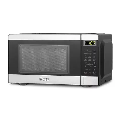 Commercial Chef 0.7-Cu. Ft. Countertop Microwave - Black with Stainless Steel Trim
