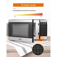 Commercial Chef 0.7-Cu. Ft. Countertop Microwave - Black with Stainless Steel Trim