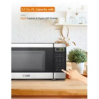 Commercial Chef 0.7-Cu. Ft. Countertop Microwave - Black with Stainless Steel Trim