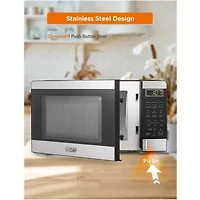 Commercial Chef 0.7-Cu. Ft. Countertop Microwave - Black with Stainless Steel Trim