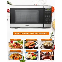 Commercial Chef 0.7-Cu. Ft. Countertop Microwave - Black with Stainless Steel Trim