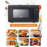 Commercial Chef 0.9-Cu. Ft. Countertop Microwave with Push Button Door Release - Black