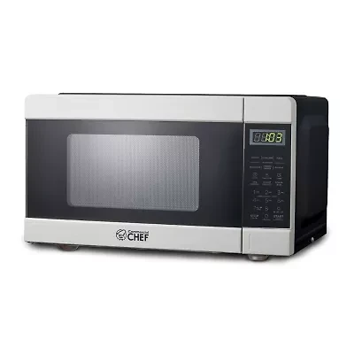 Commercial Chef 0.9-Cu. Ft. Countertop Microwave with Push Button Door Release - Stainless Steel Trim