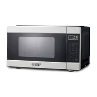 Commercial Chef 0.9-Cu. Ft. Countertop Microwave with Push Button Door Release - Stainless Steel Trim