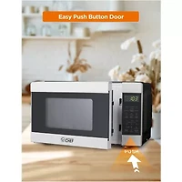 Commercial Chef 0.9-Cu. Ft. Countertop Microwave with Push Button Door Release - Stainless Steel Trim