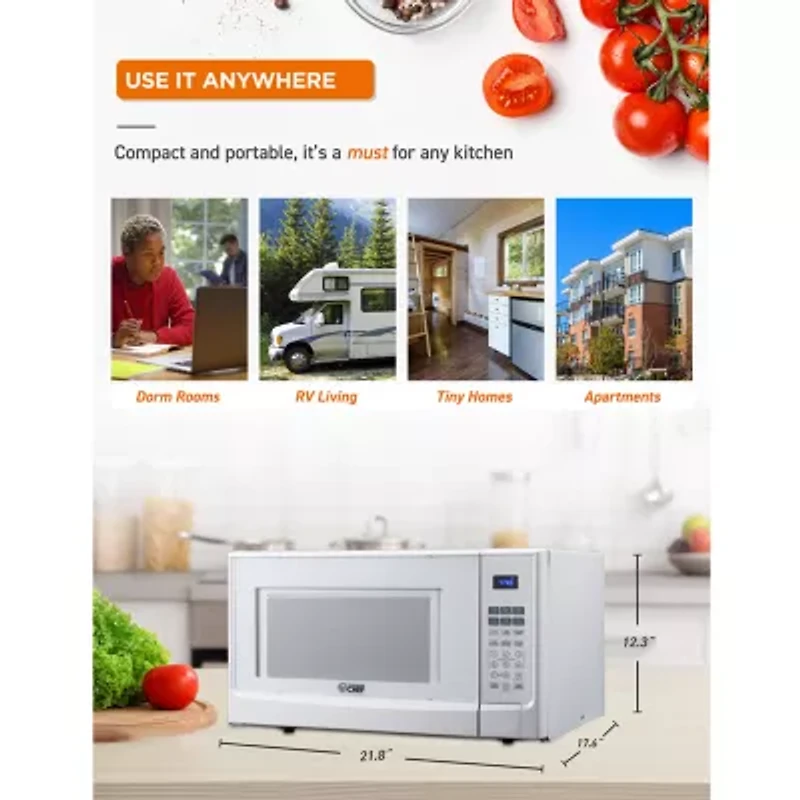 Commercial Chef 1.4-Cu. Ft. Countertop Microwave - White