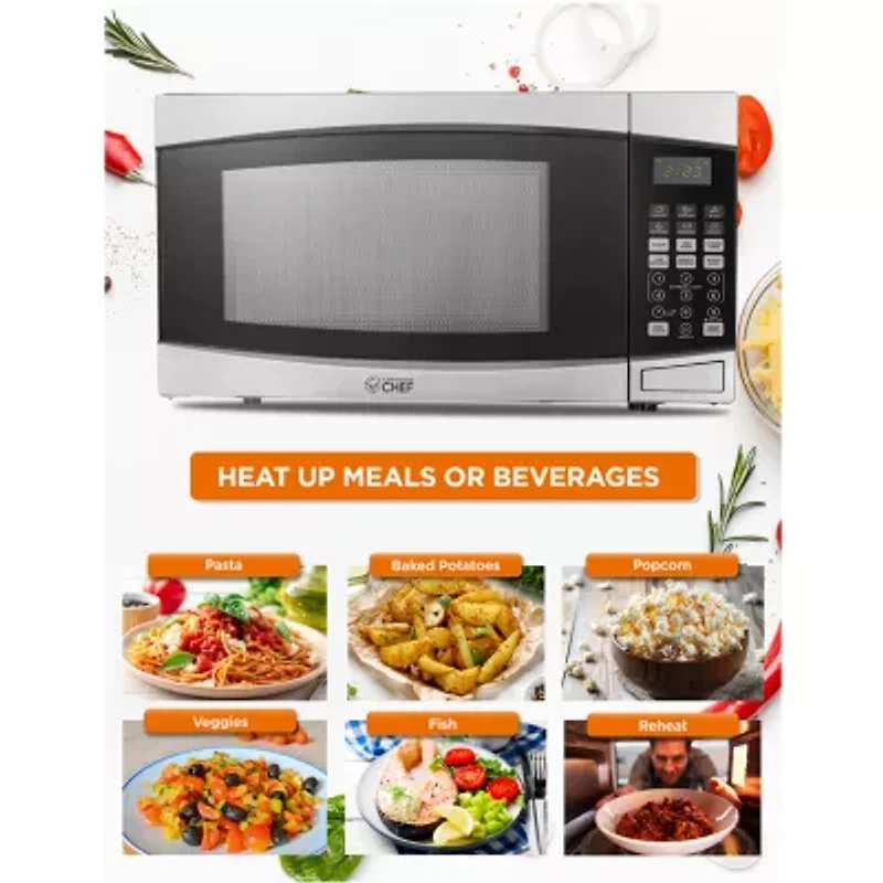 Commercial Chef 1.4-Cu. Ft. Countertop Microwave - Stainless Steel Front