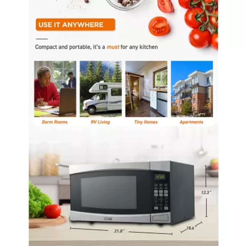 Commercial Chef 1.6-Cu. Ft. Countertop Microwave - Stainless Steel Front