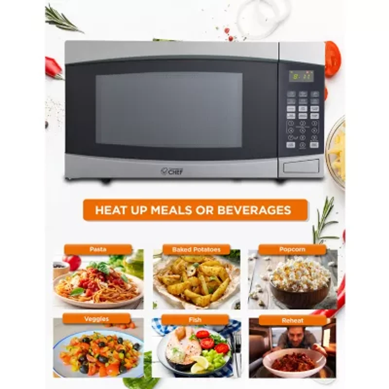 Commercial Chef 1.6-Cu. Ft. Countertop Microwave - Stainless Steel Front