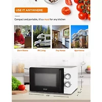 COMMERCIAL CHEF 0.7 Cu. Ft. Countertop Microwave with Mechanical Control White Microwave with 6 Power Levels