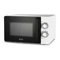 COMMERCIAL CHEF 0.7 Cu. Ft. Countertop Microwave with Mechanical Control White Microwave with 6 Power Levels
