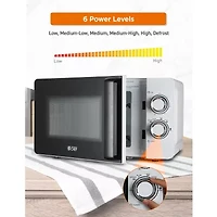 COMMERCIAL CHEF 0.7 Cu. Ft. Countertop Microwave with Mechanical Control White Microwave with 6 Power Levels