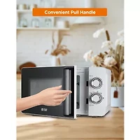 COMMERCIAL CHEF 0.7 Cu. Ft. Countertop Microwave with Mechanical Control White Microwave with 6 Power Levels