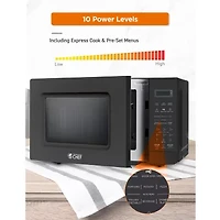 COMMERCIAL CHEF 0.7 Cu. Ft. Countertop Microwave with Digital Display Black Microwave with 10 Power Levels