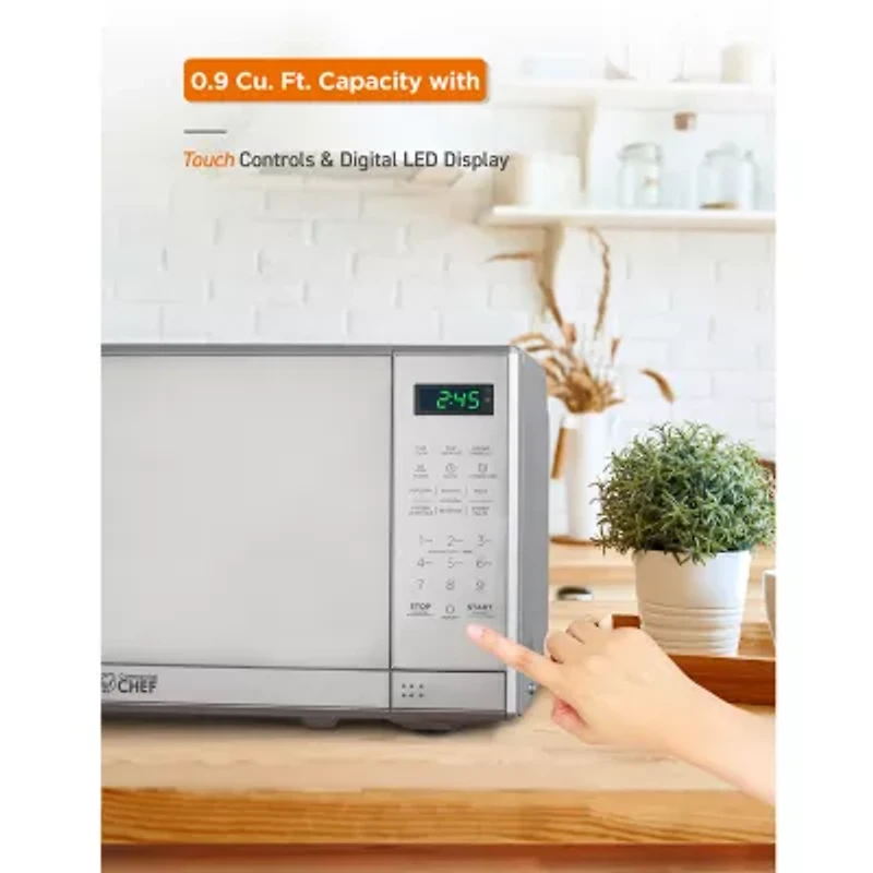 COMMERCIAL CHEF 0.7 Cu. Ft. Countertop Microwave with Digital Display with 10 Power Levels