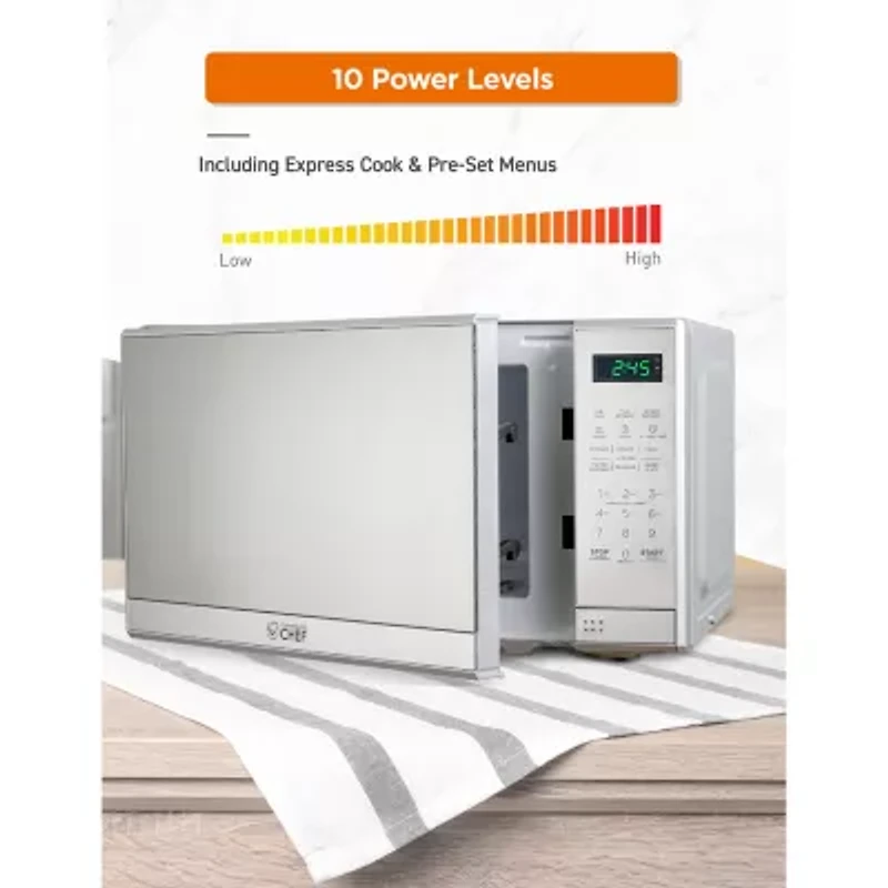 COMMERCIAL CHEF 0.7 Cu. Ft. Countertop Microwave with Digital Display with 10 Power Levels