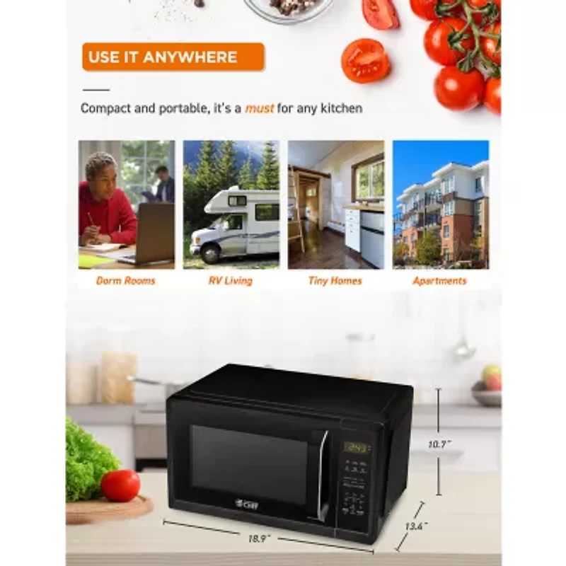 COMMERCIAL CHEF Cu. Ft. Countertop Microwave with Touch Controls & Digital Display & 10 Power Levels