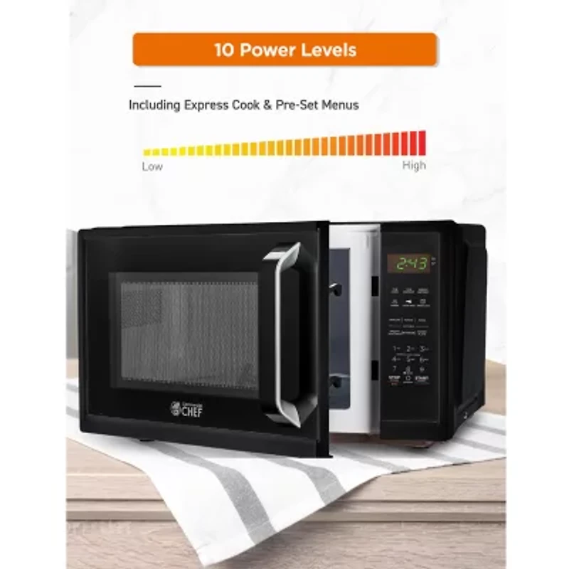 COMMERCIAL CHEF Cu. Ft. Countertop Microwave with Touch Controls & Digital Display & 10 Power Levels