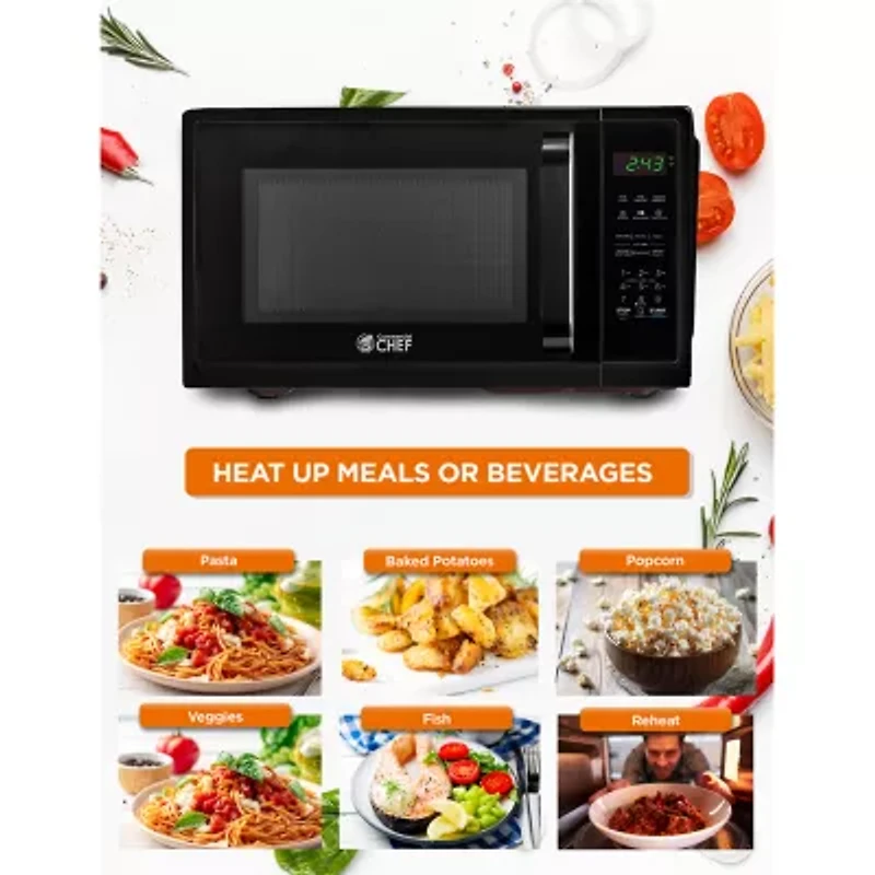 COMMERCIAL CHEF Cu. Ft. Countertop Microwave with Touch Controls & Digital Display & 10 Power Levels