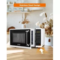COMMERCIAL CHEF Cu. Ft. Countertop Microwave with Digital Display White Microwave & 10 Power Levels