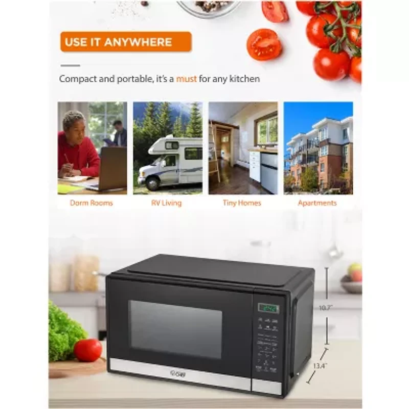 COMMERCIAL CHEF Cu. Ft. Countertop Microwave with Touch Controls & Digital Display & 10 Power Levels