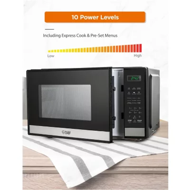 COMMERCIAL CHEF Cu. Ft. Countertop Microwave with Touch Controls & Digital Display & 10 Power Levels
