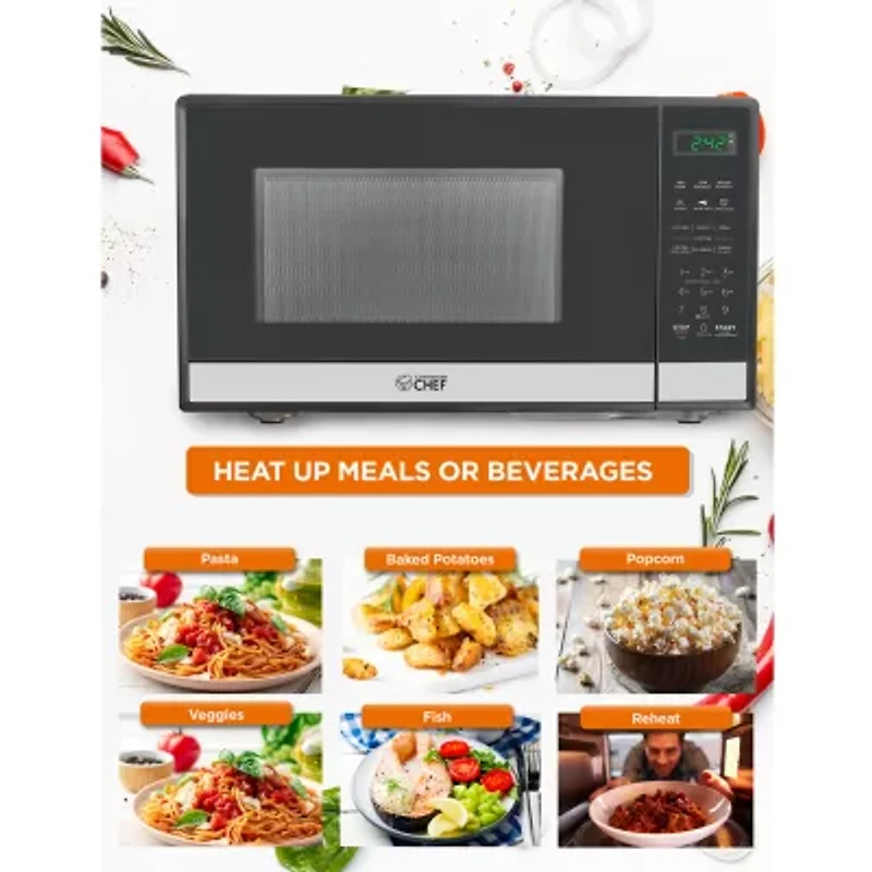 COMMERCIAL CHEF Cu. Ft. Countertop Microwave with Touch Controls & Digital Display & 10 Power Levels