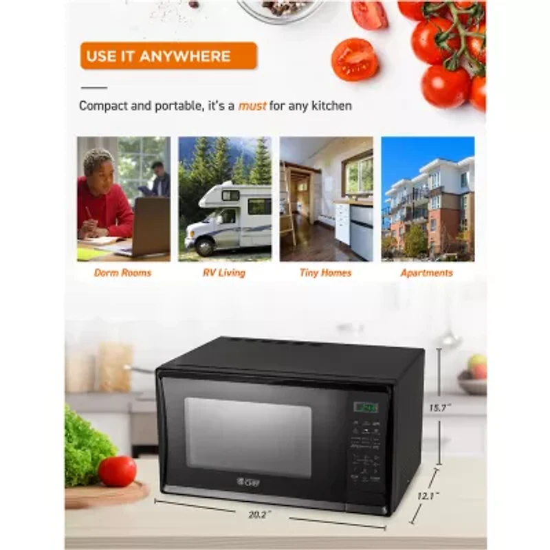COMMERCIAL CHEF Cu. Ft. Countertop Microwave with Digital Display Microwave & 10 Power Levels