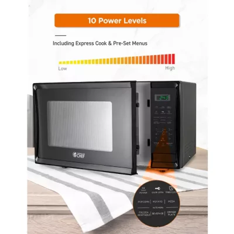 COMMERCIAL CHEF Cu. Ft. Countertop Microwave with Digital Display Microwave & 10 Power Levels