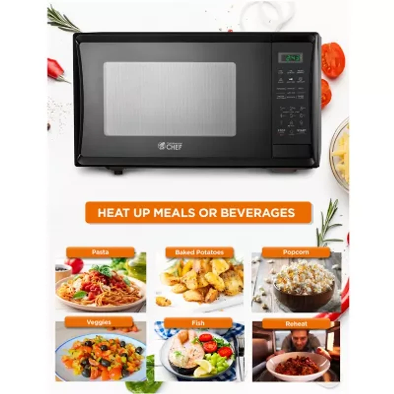 COMMERCIAL CHEF Cu. Ft. Countertop Microwave with Digital Display Microwave & 10 Power Levels