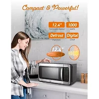 COMMERCIAL CHEF Cu. Ft. Countertop Microwave with Digital Display Stainless Steel Microwave & 10 Power Levels