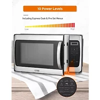 COMMERCIAL CHEF Cu. Ft. Countertop Microwave with Digital Display Stainless Steel Microwave & 10 Power Levels