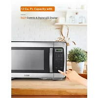 COMMERCIAL CHEF Cu. Ft. Countertop Microwave with Digital Display Stainless Steel Microwave & 10 Power Levels