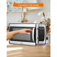 COMMERCIAL CHEF Cu. Ft. Countertop Microwave with Digital Display Stainless Steel Microwave & 10 Power Levels