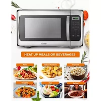 COMMERCIAL CHEF Cu. Ft. Countertop Microwave with Digital Display Stainless Steel Microwave & 10 Power Levels