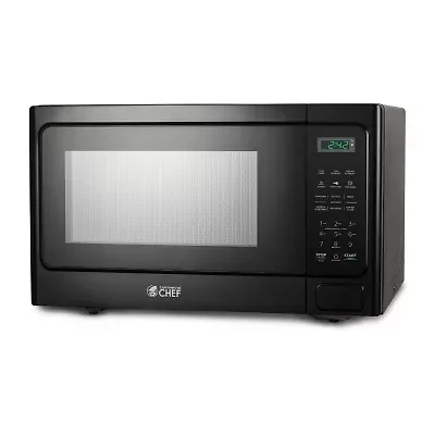 COMMERCIAL CHEF 1.3 Cu. Ft. Countertop Microwave with Digital Display Black Microwave & 10 Power Levels