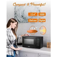 COMMERCIAL CHEF 1.3 Cu. Ft. Countertop Microwave with Digital Display Black Microwave & 10 Power Levels