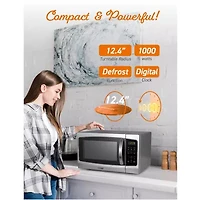 COMMERCIAL CHEF 1.3 Cu. Ft. Countertop Stainless Steel Microwave with Digital Display & 10 Power Levels